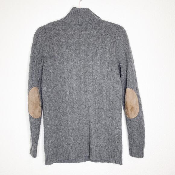 ralph lauren black label 100% cashmere v neck collar elbow patch sweater small - Picture 7 of 10